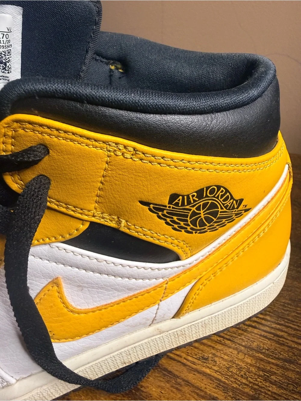 Jordan High-Top Sneakers in Black, Yellow, White
